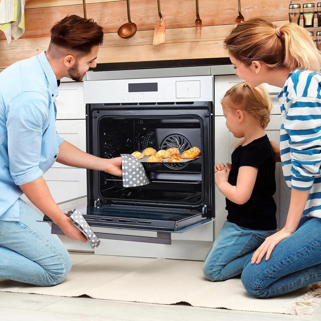 Garvee 24" Single Wall Oven, 2.5 Cu.ft Built-in Electric Wall Oven with 10 Cooking Functions, Stainless Steel Convection Wall Oven w/LED Touch Control, Safety Lock, 3000W, 240V, Silver
