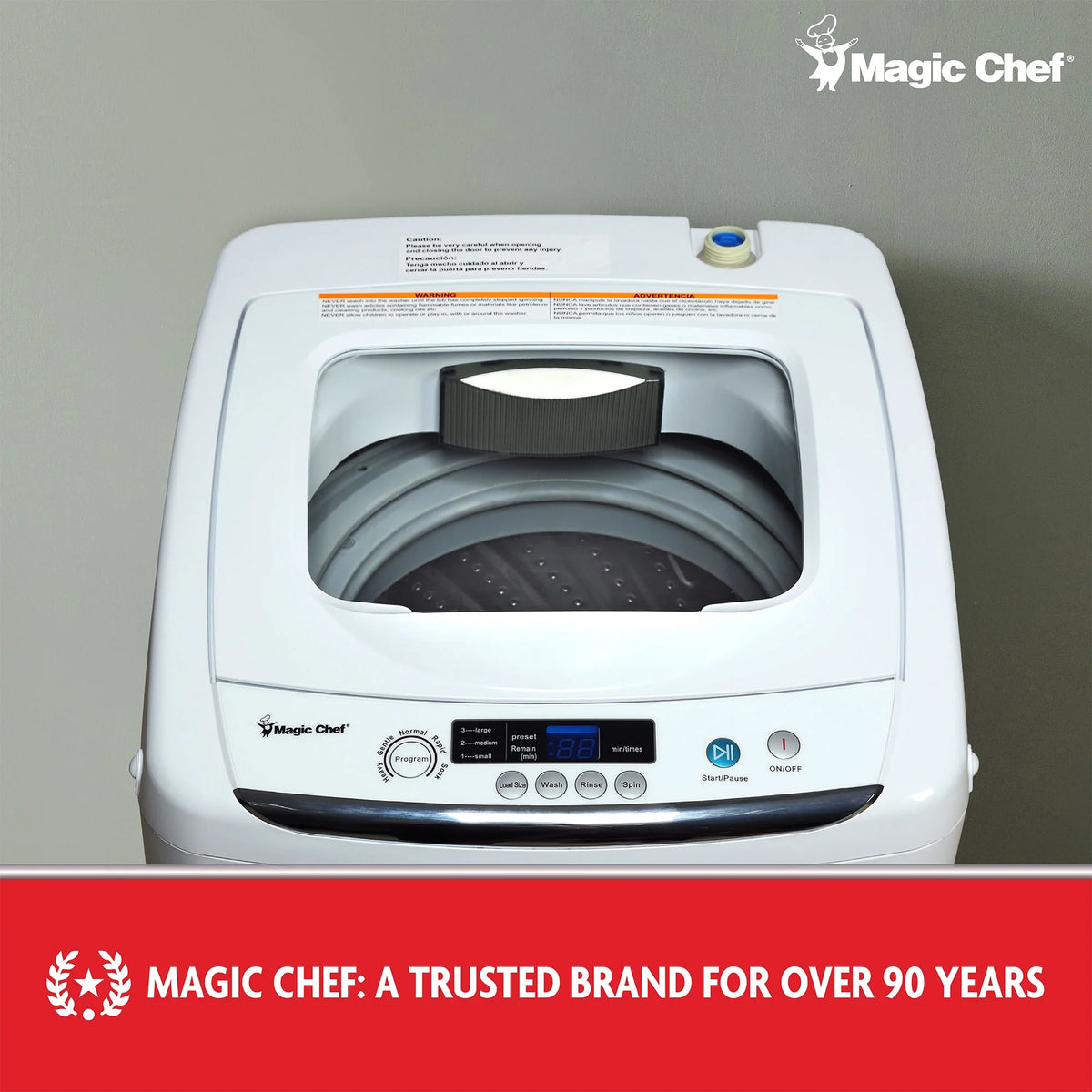 Magic Chef 0.9 Cu. Ft. Compact Washer in White