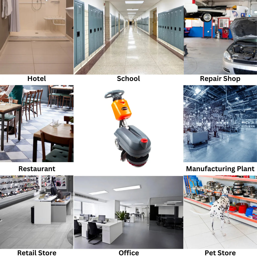 RT15 Battery Powered Floor Scrubber, 14" Cleaning Path, 19377 Sqft/h Efficiency, Compact Design
