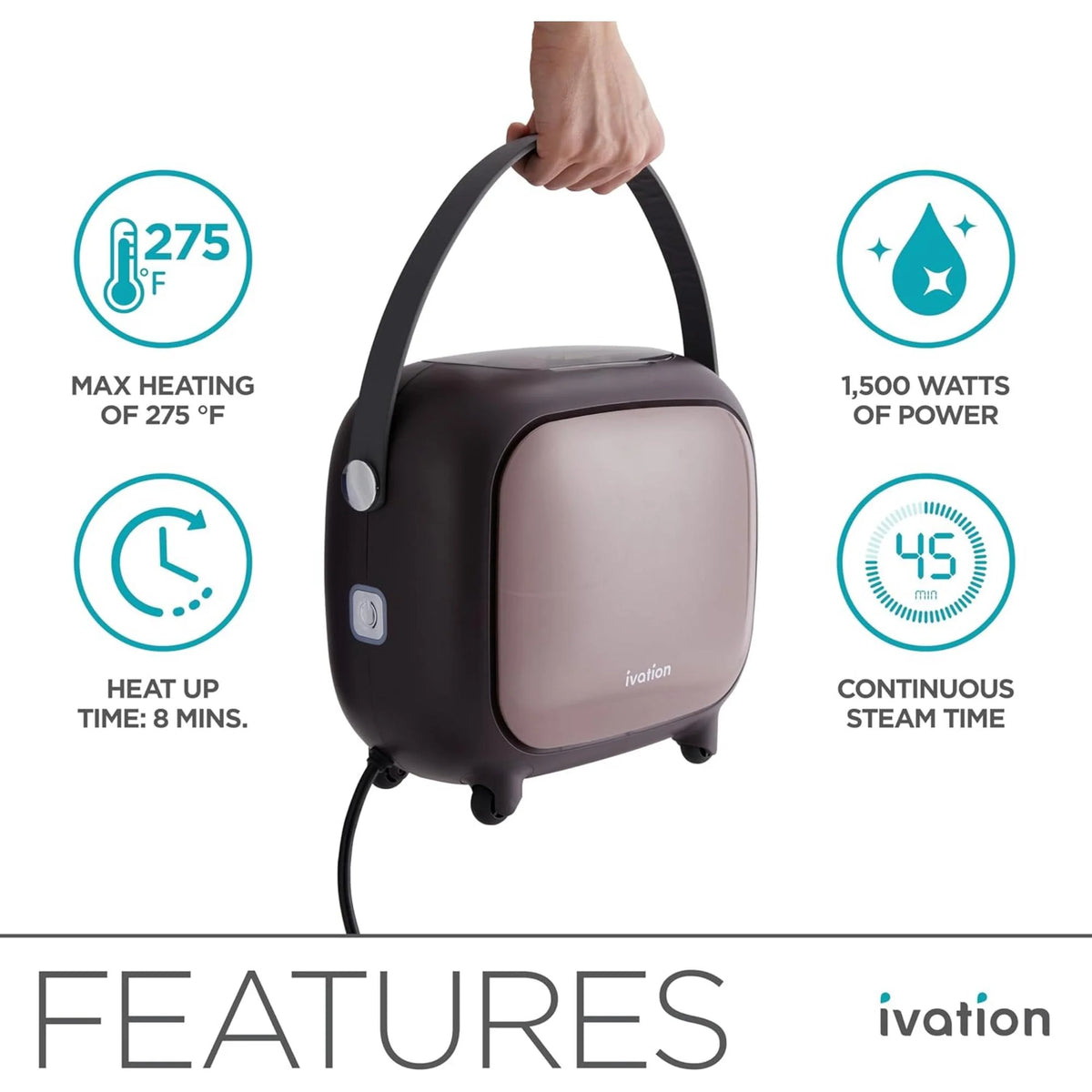 Ivation Steam Cleaner, Powerful Multipurpose Steamer w/ 18 Accessories