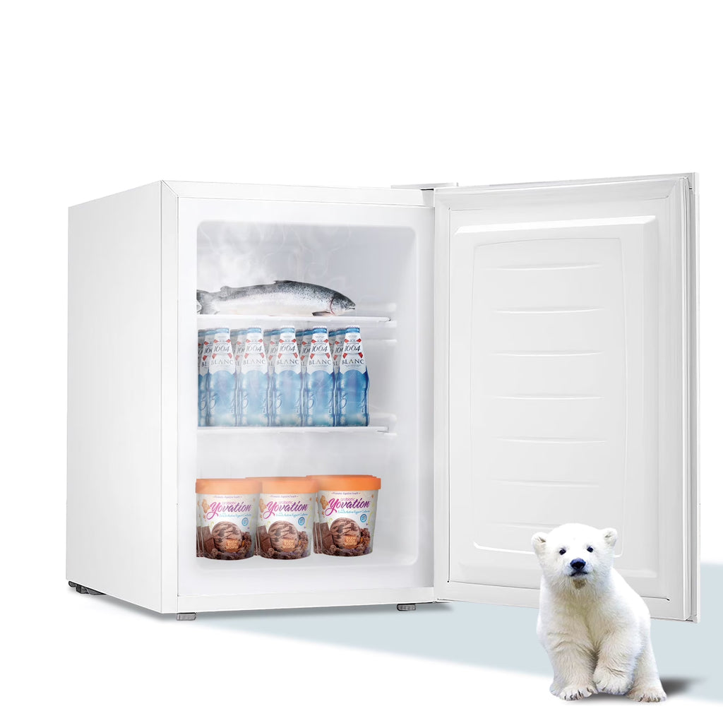 Electactic Upright Freezer, Energy Saving 2.1 Cu.ft Single Door Compact Upright Freezer with Reversible Door(White)