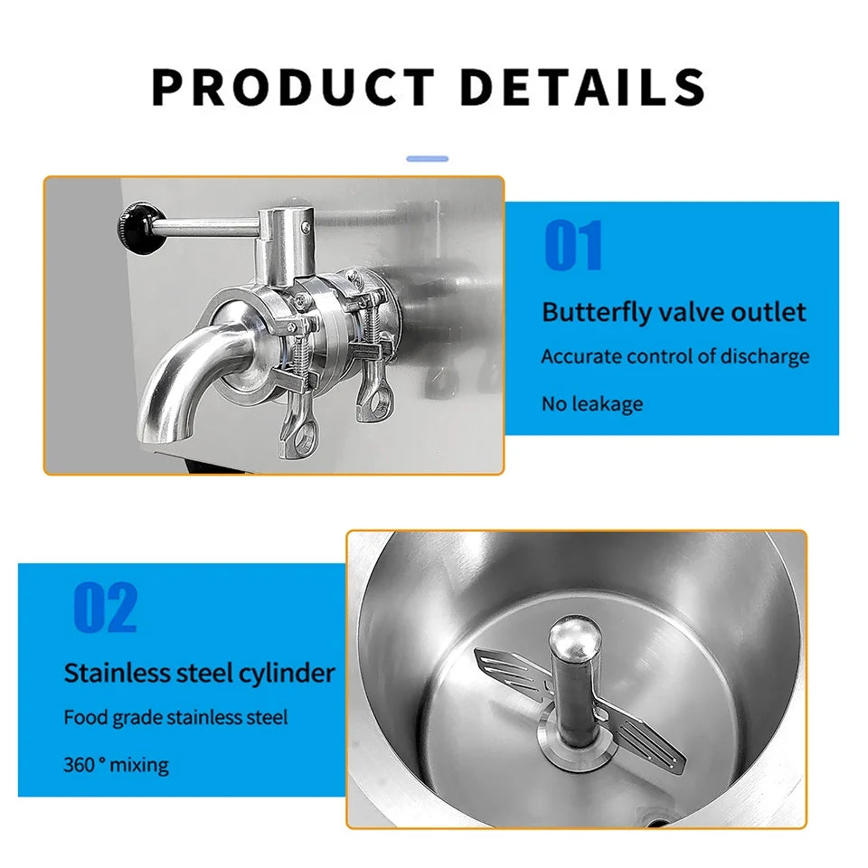 Kolice Commercial Milk Pasteurization Machine, Gelato ice Cream Mix Pasteurizer, Juice Pasteurization Machine,Sterilization Dairy Equipment