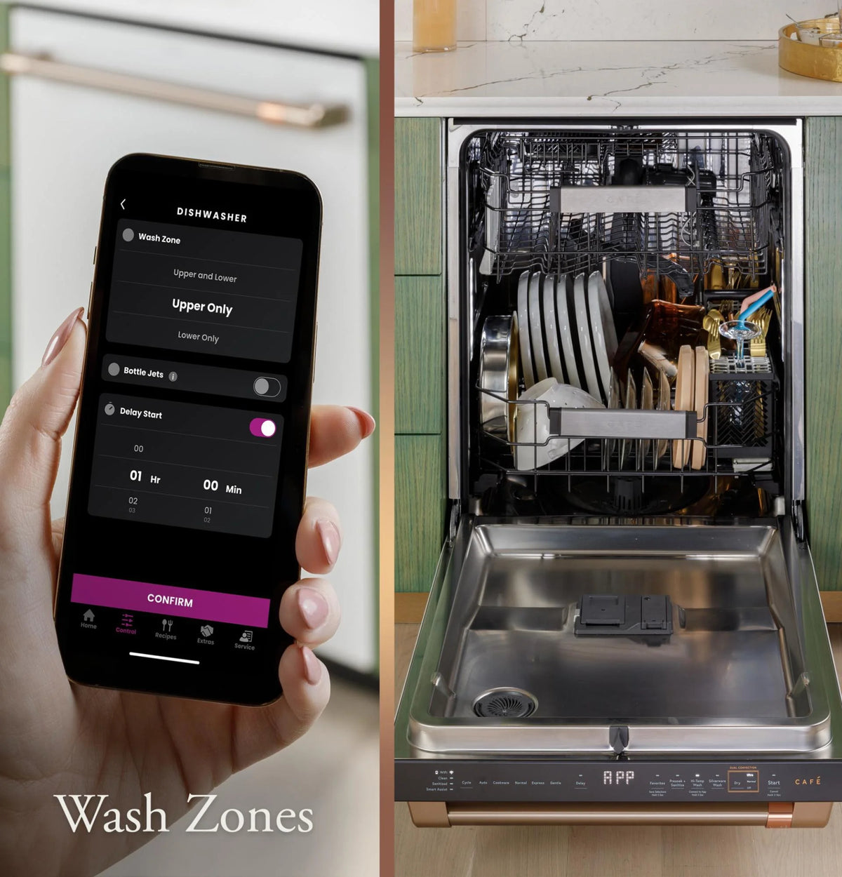 Cafe Cdp888mv 24" Wide 16 Place Setting Built-In Top Control Dishwasher - Platinum Glass