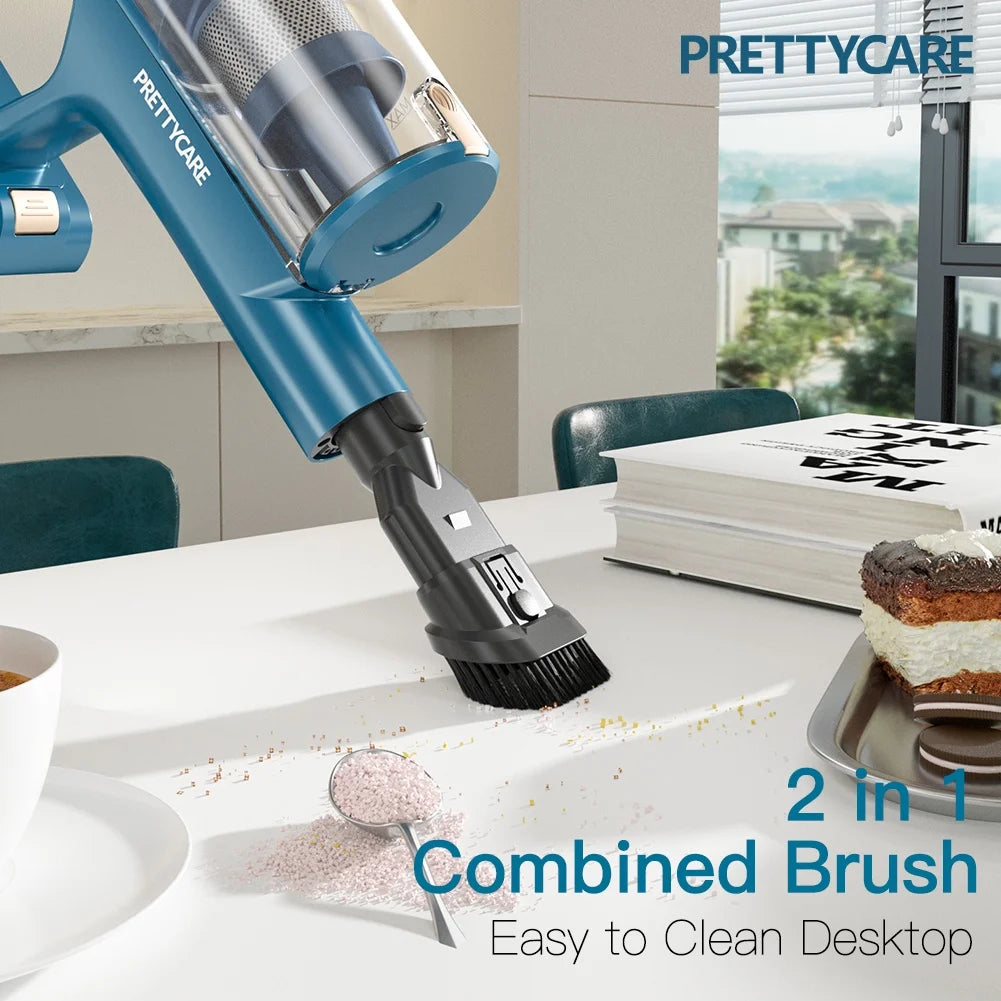 PrettyCare Cordless Vacuum Cleaner Lightweight Stick Vacuum 38kPa with 45min Runtime for Carpet Hard Floors Cleaner Pet Hair P2
