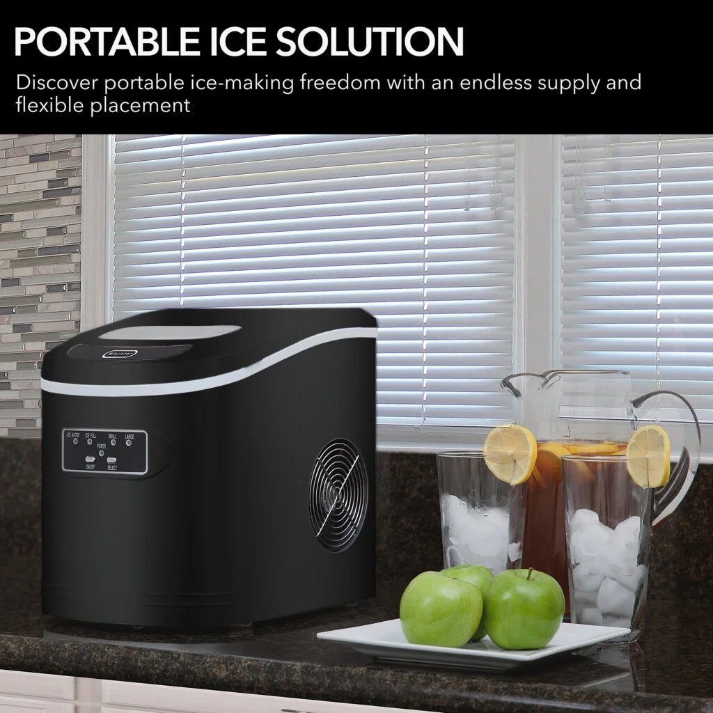 Whynter Compact Portable Ice Maker, 27 lb Capacity, Black