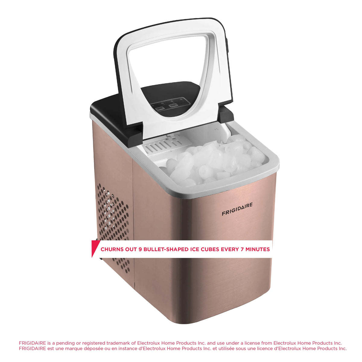 Frigidaire 26 lb. Countertop Ice Maker EFIC117-SS, Red Stainless Steel