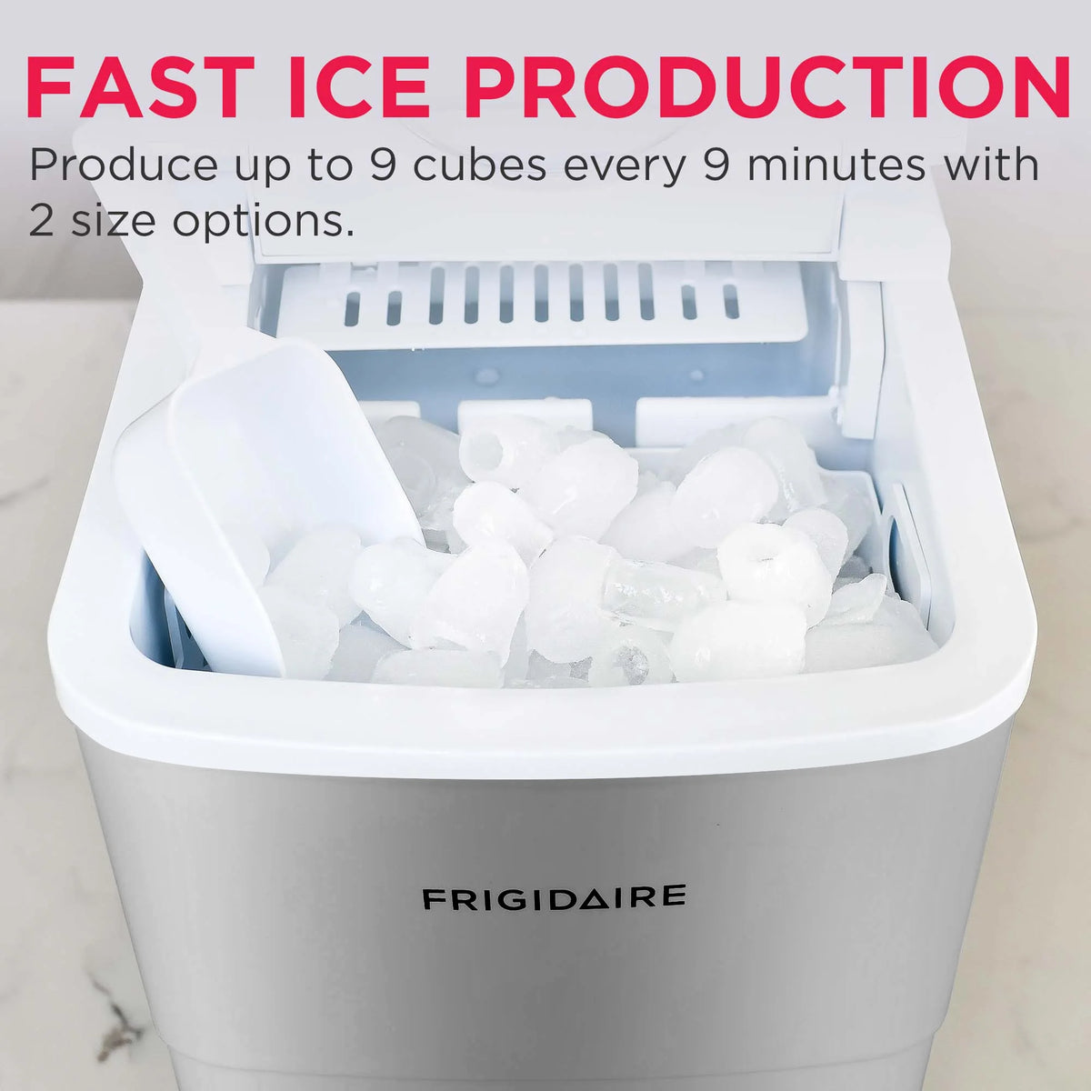 Frigidaire 26lbs. Portable Countertop Ice Maker (Bullet Ice)- Silver