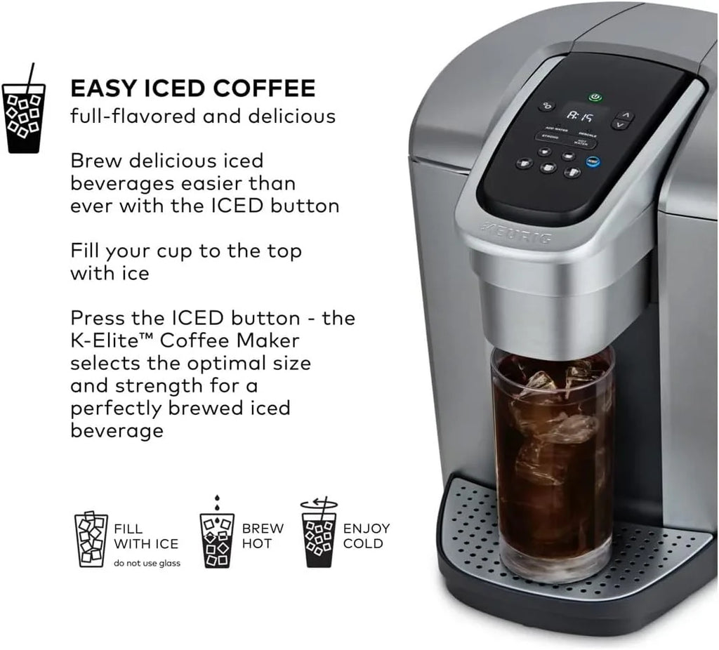 Restored Keurig K-Elite Single-Serve K-Cup Pod Coffee Maker, (Brushed Silver) (Refurbished)