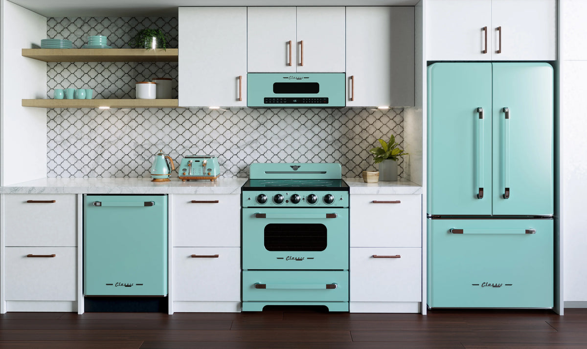 Unique 30' Classic Retro Induction Range, Ocean Mist Turquoise
