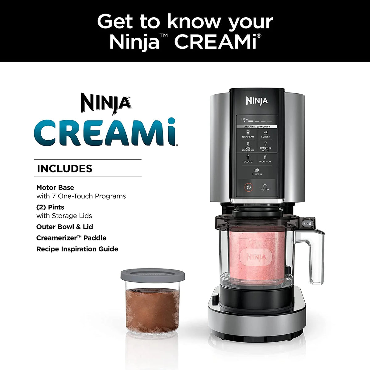 Restored Ninja Ice Cream Smoothie Maker (Refurbished)