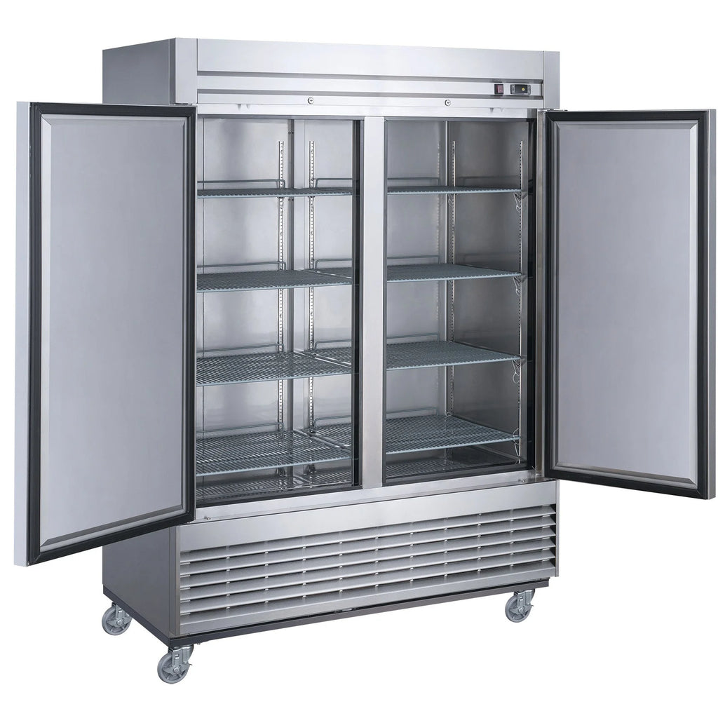 55 in. Two Door Reach-in Commercial Freezer 41 Cu.Ft. Solid Door Freezer, NSF
