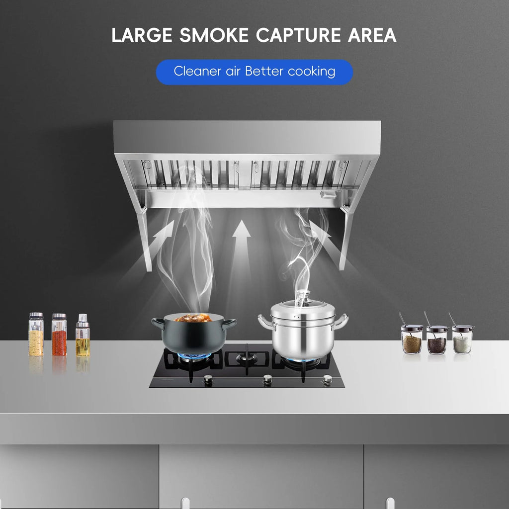 Aoile Commercial Exhaust Hood, 94.48" Rust Resistant Wall Mount Range Hood