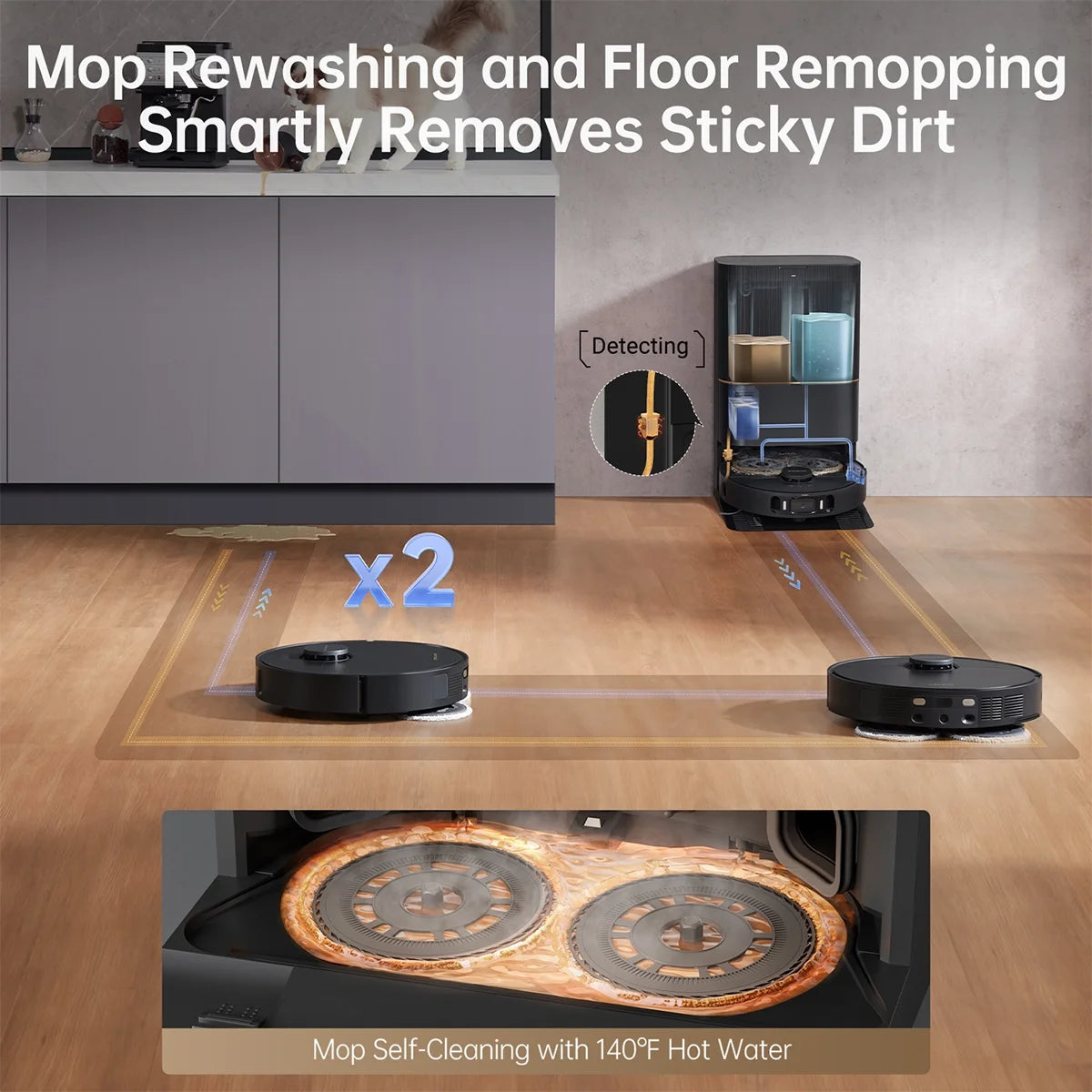 Dreame X30 Ultra Robot Vacuum, 8300Pa Suction, Self Cleaning with 140��F Water, Liftable Mop