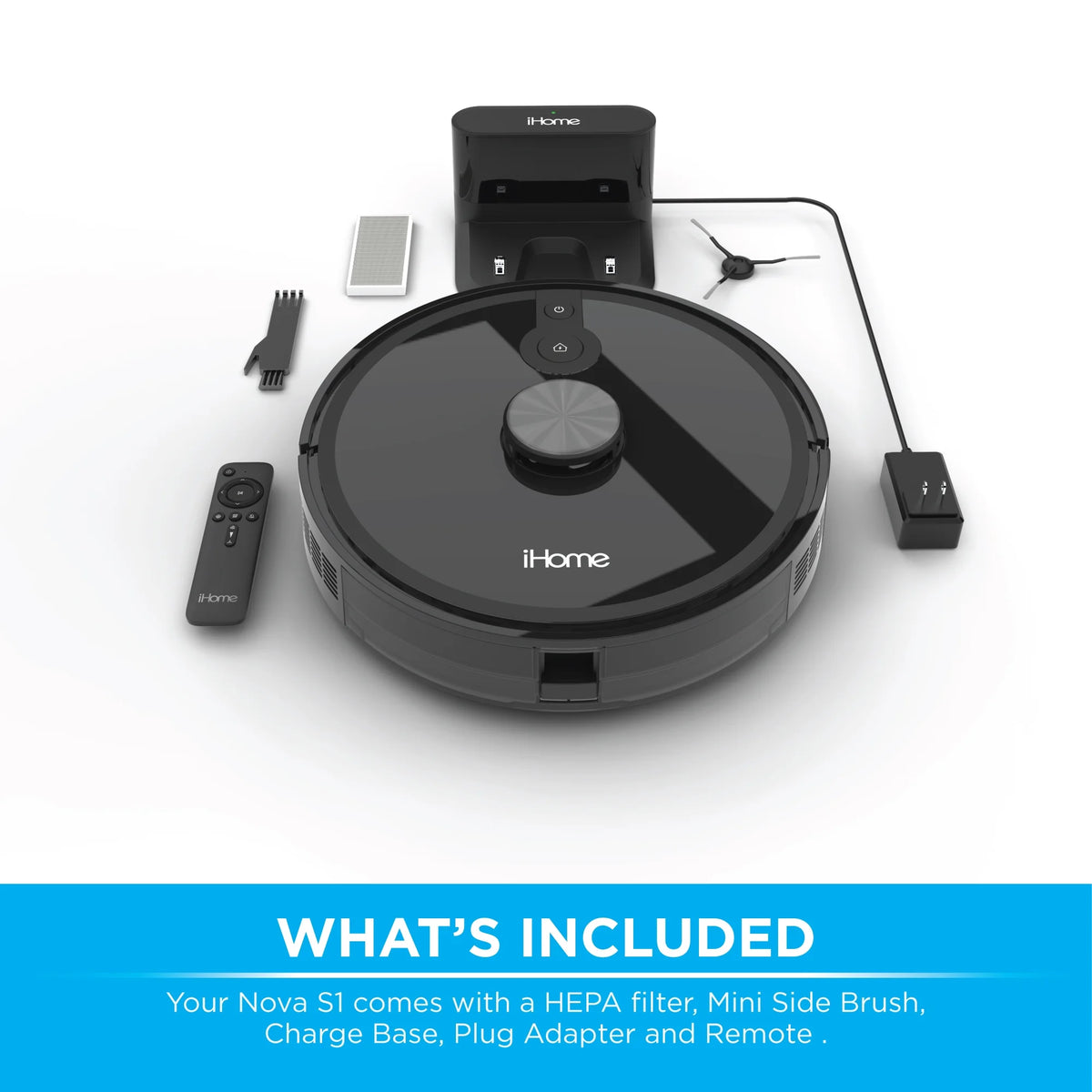 iHome AutoVac Nova S1 Robot Vacuum with LIDAR Navigation, 150 Min Runtime, 2700pa Suction, New