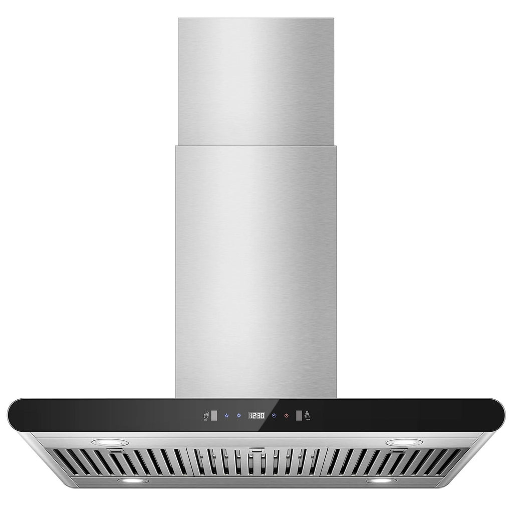 Island Range Hood 36 Inch, 700 CFM kitchen Hood with Dual-Sided Touch/Gesture/Remote Control, Ceiling Mount, Convertible Ducted/Ductless, 3-Speed Fan, 3 Stainless Steel Baffle Filters