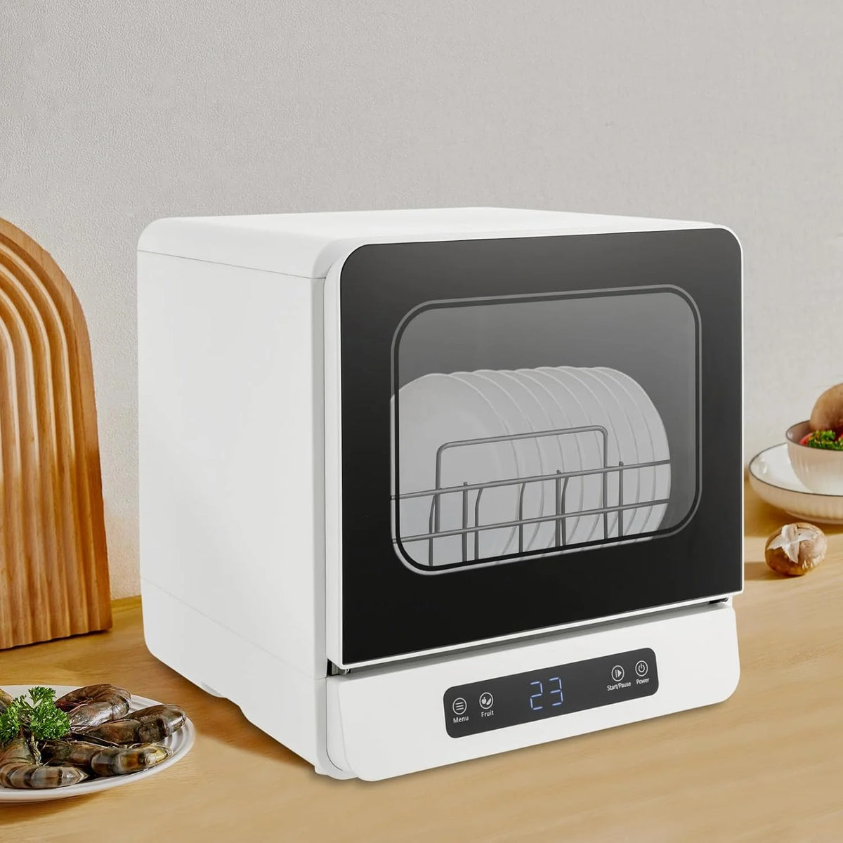 Countertop Dishwasher Compact Dishwasher, Mini Dishwasher with 4.8L Built-in Water Tank 110V Portable Dishwasher 5 Washing Programs 360�� Dual Spray Mini Dishwasher for Apartments RVs 590W