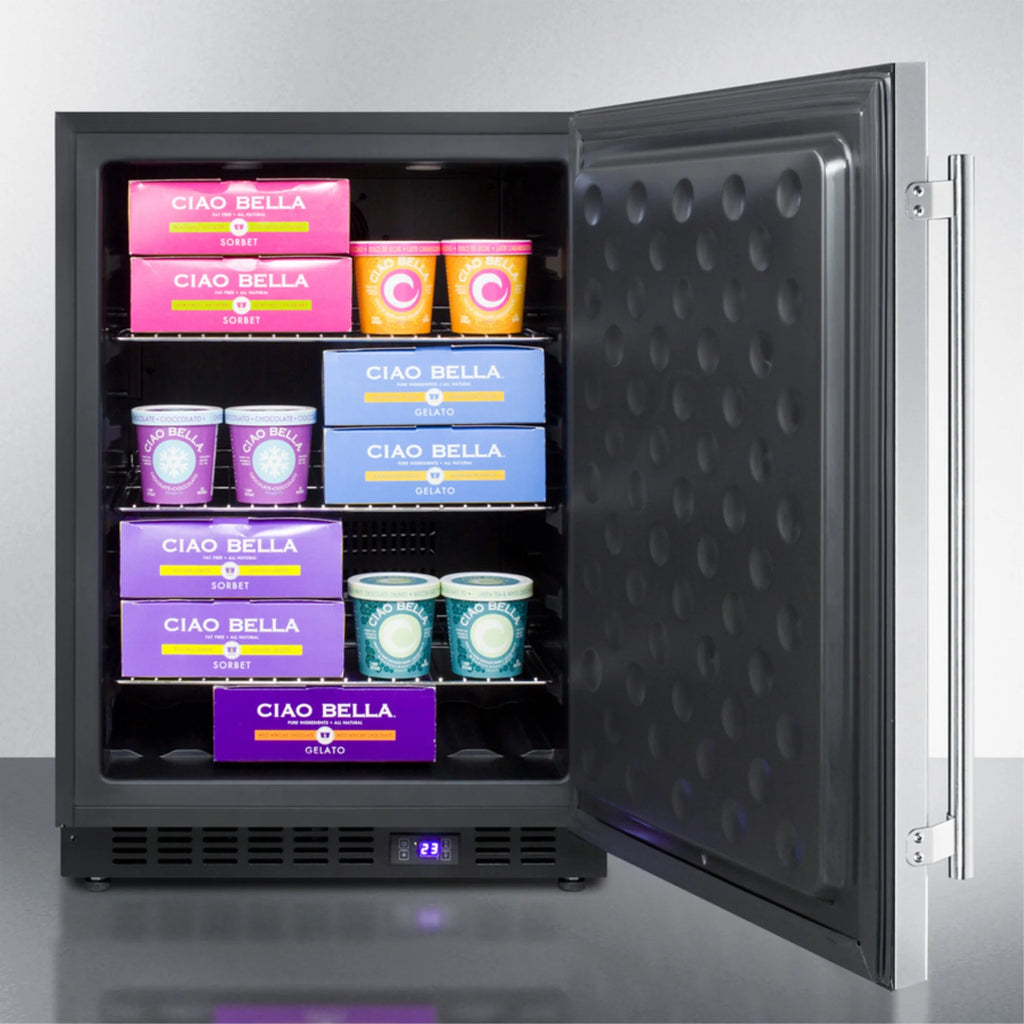 24" Wide Outdoor All-Freezer, Stainless Steel Cabinet