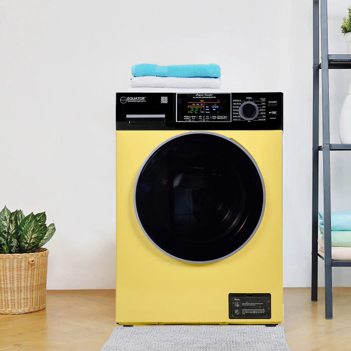 Equator Ver3 Combo Washer Vented/Ventless Dry-1400RPM Color Coded Display Y/B