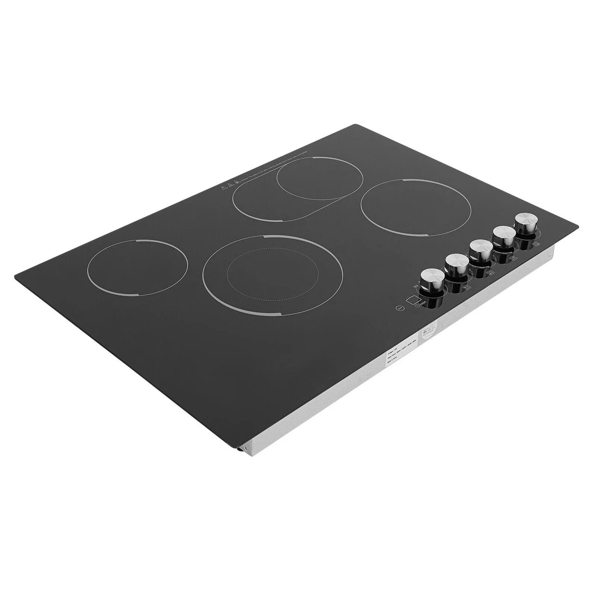 4 Burners Electric Cooktop, Knob Control Built-in Ceramic Cooktop, 23" Radiant Electric Cooktop Stovetop with Timer, 5 Heating Level, 3400W, 110V, Hard Wire
