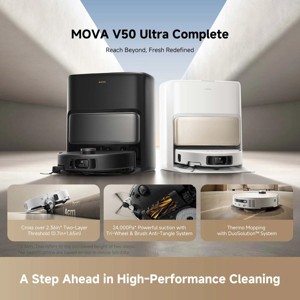 MOVA V50 Ultra Complete Robot Vacuum��Mop,Self Cleaning, 24bar Suction, Auto-Lift,Obstacle Overcoming