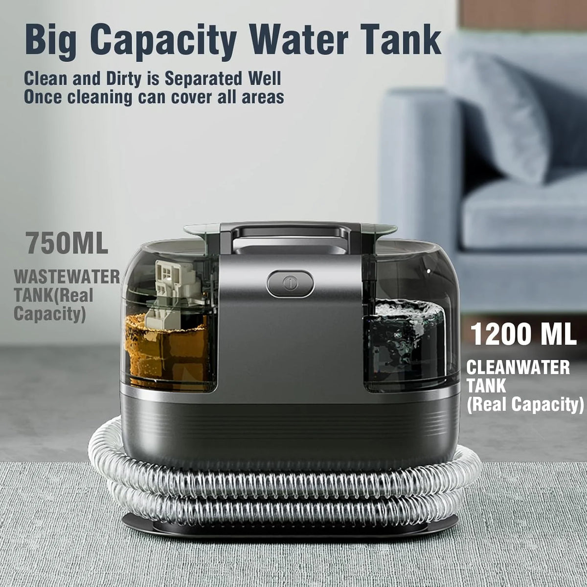 Carpet Cleaner Machine, 18 K pa Portable Carpet Spot and Upholstery Cleaner, 500 W Powerful Suction Deep Couch Cleaner Machine with Handle for Pet Stains, Sofa, Car Seat, Furniture