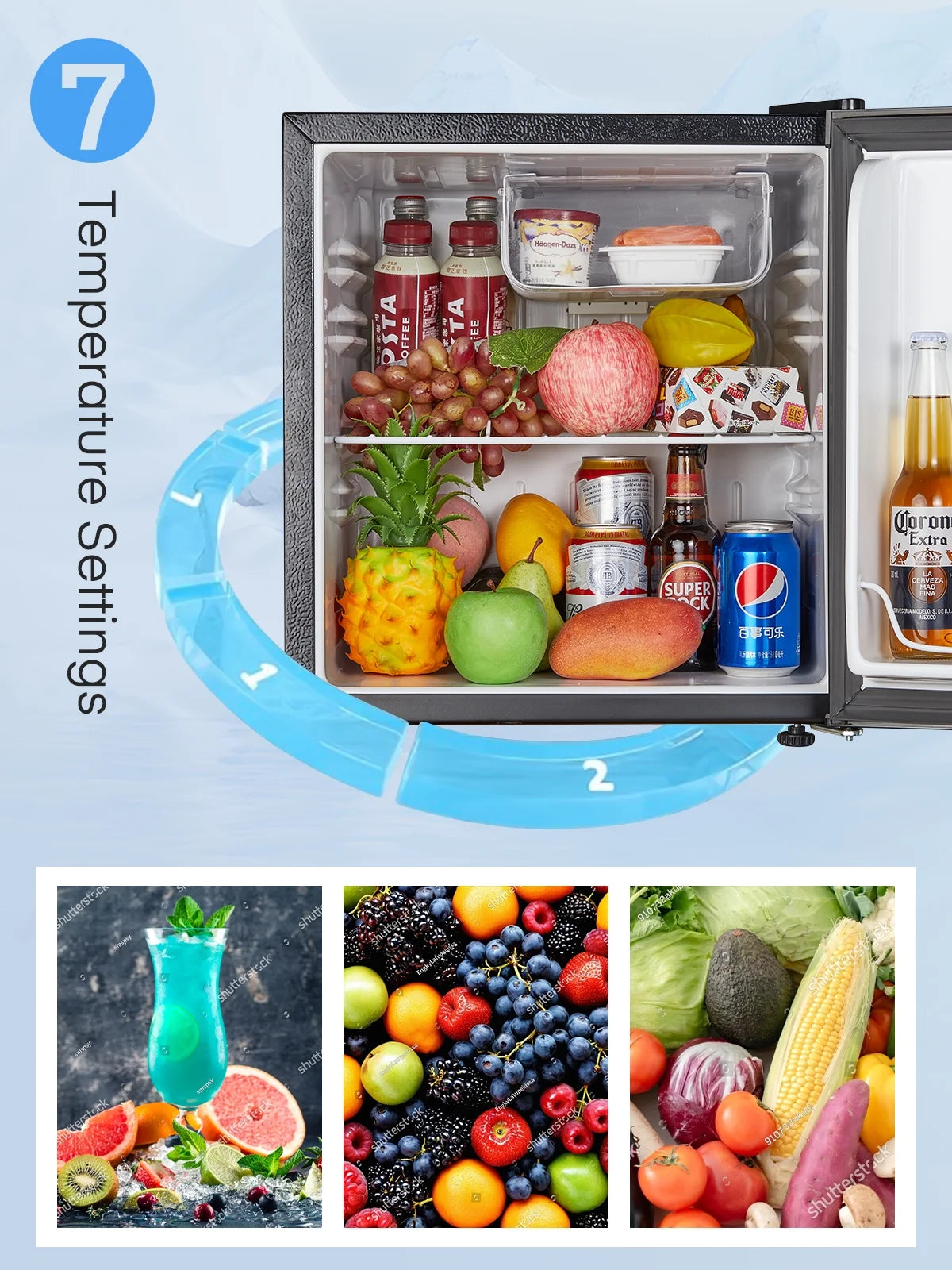 FOHERE 1.6 Cu. Ft Refrigerator with Top Freezer, Single Door, 46L Capacity, Black