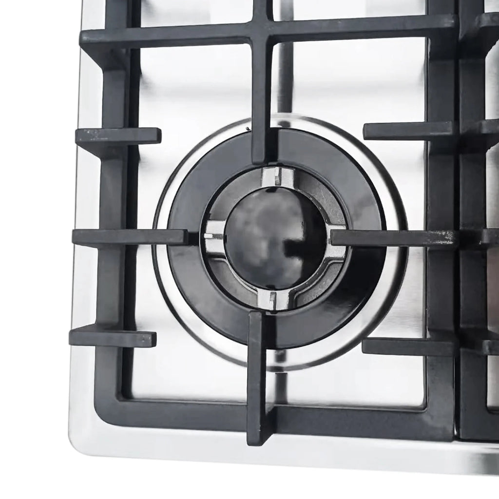 Stainless Steel 4-Burner Gas Stove, 3.0KW+1.75KW+1.0KW, Built-In Cooktop with Rotary Switch for Homes, Restaurants
