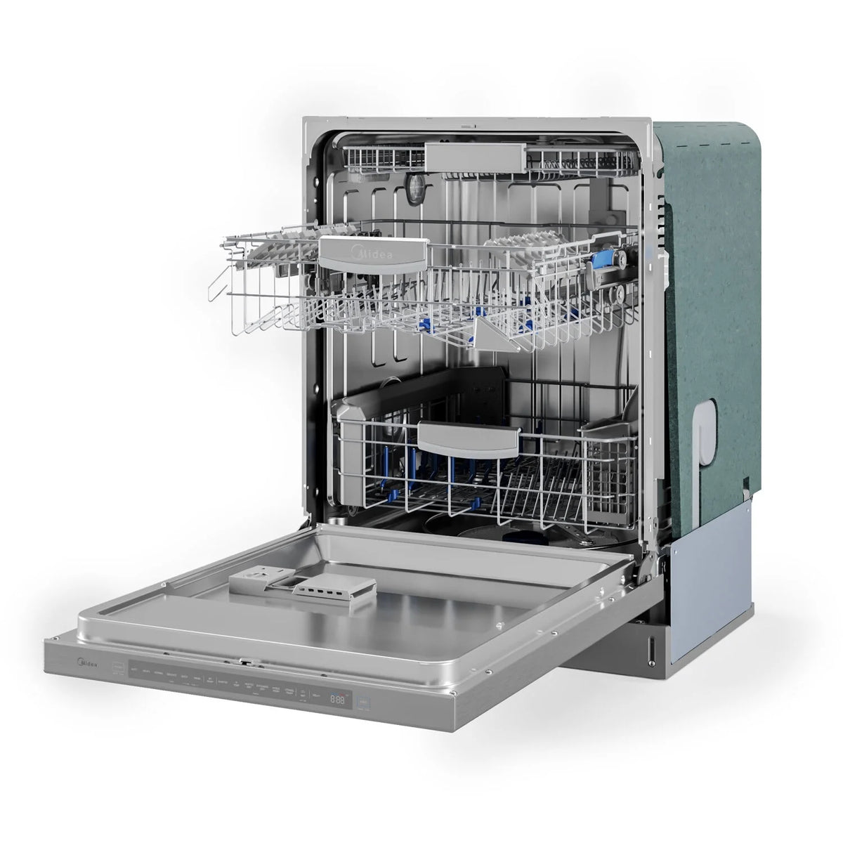 Midea Ultra-Quiet, Built-in dishwasher with Wi-Fi and Targeted Wash Zones, MDT24P5AST, Stainless Steel