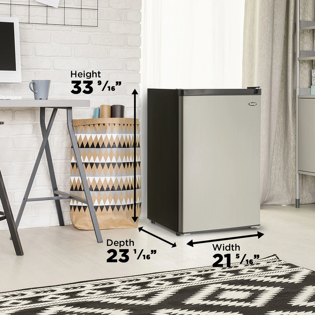 Danby 4.5 cu. ft. Compact Fridge with True Freezer in Stainless Steel (DCR045B1BSLDB)