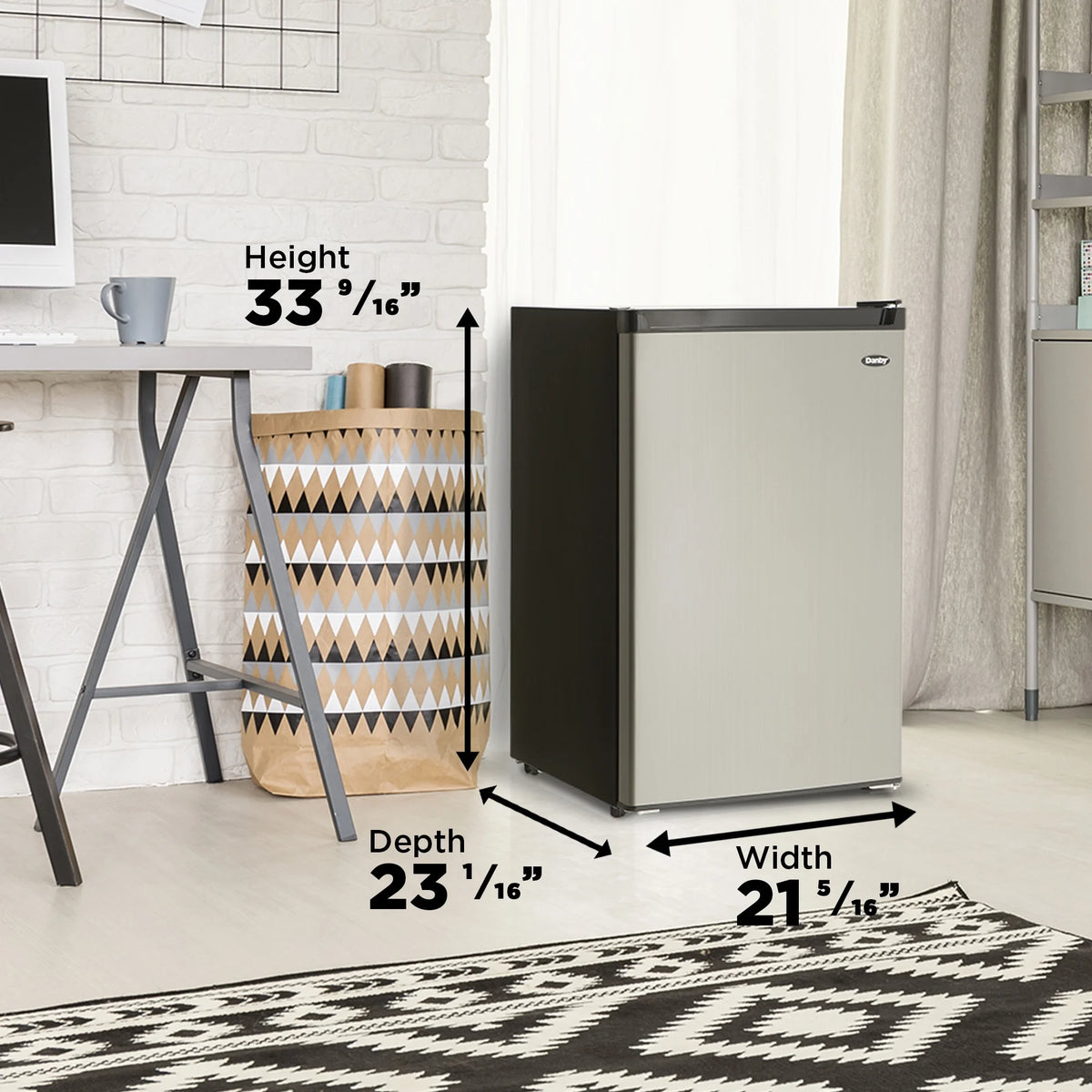 Danby 4.5 cu. ft. Compact Fridge with True Freezer in Stainless Steel (DCR045B1BSLDB)