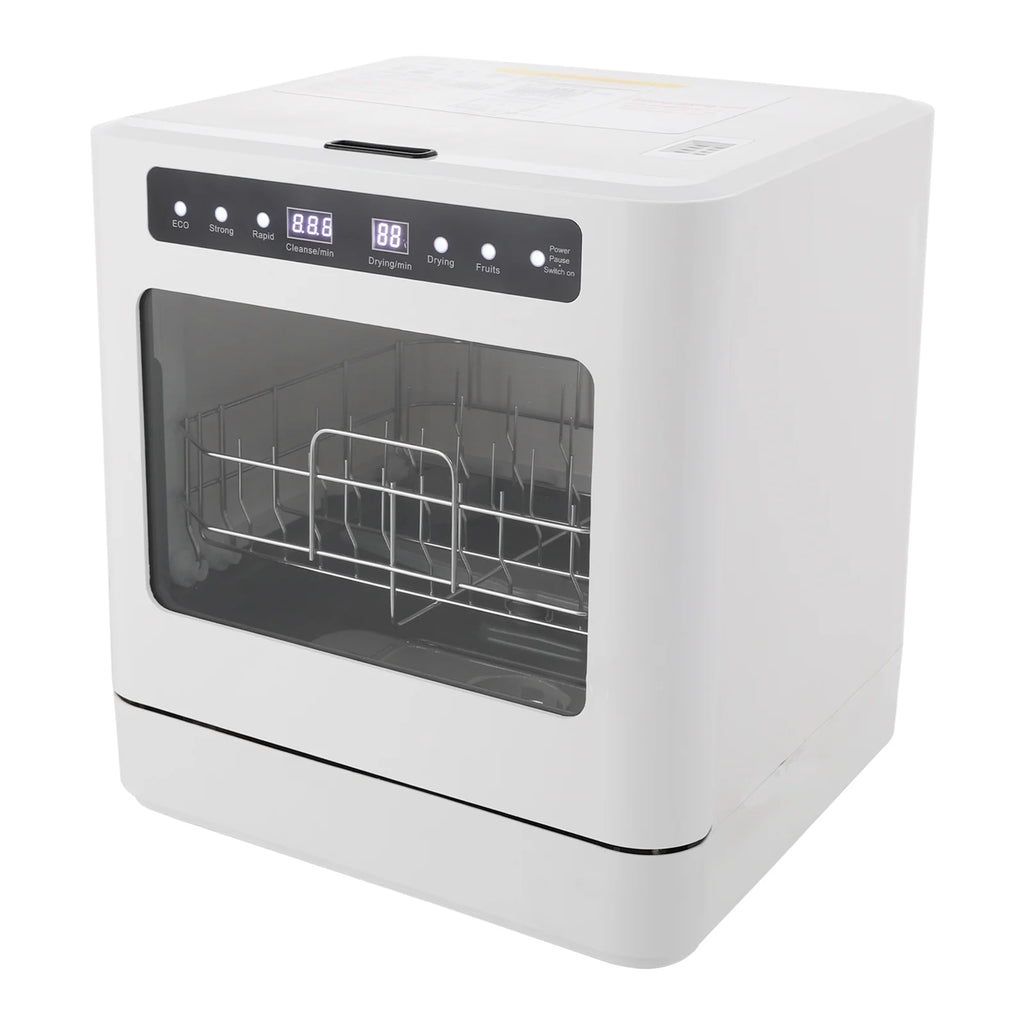 6.8L/1.8 Gallon Rectangular White Portable Mini Dishwasher Countertop Dishwasher, Household Mini Dishwasher