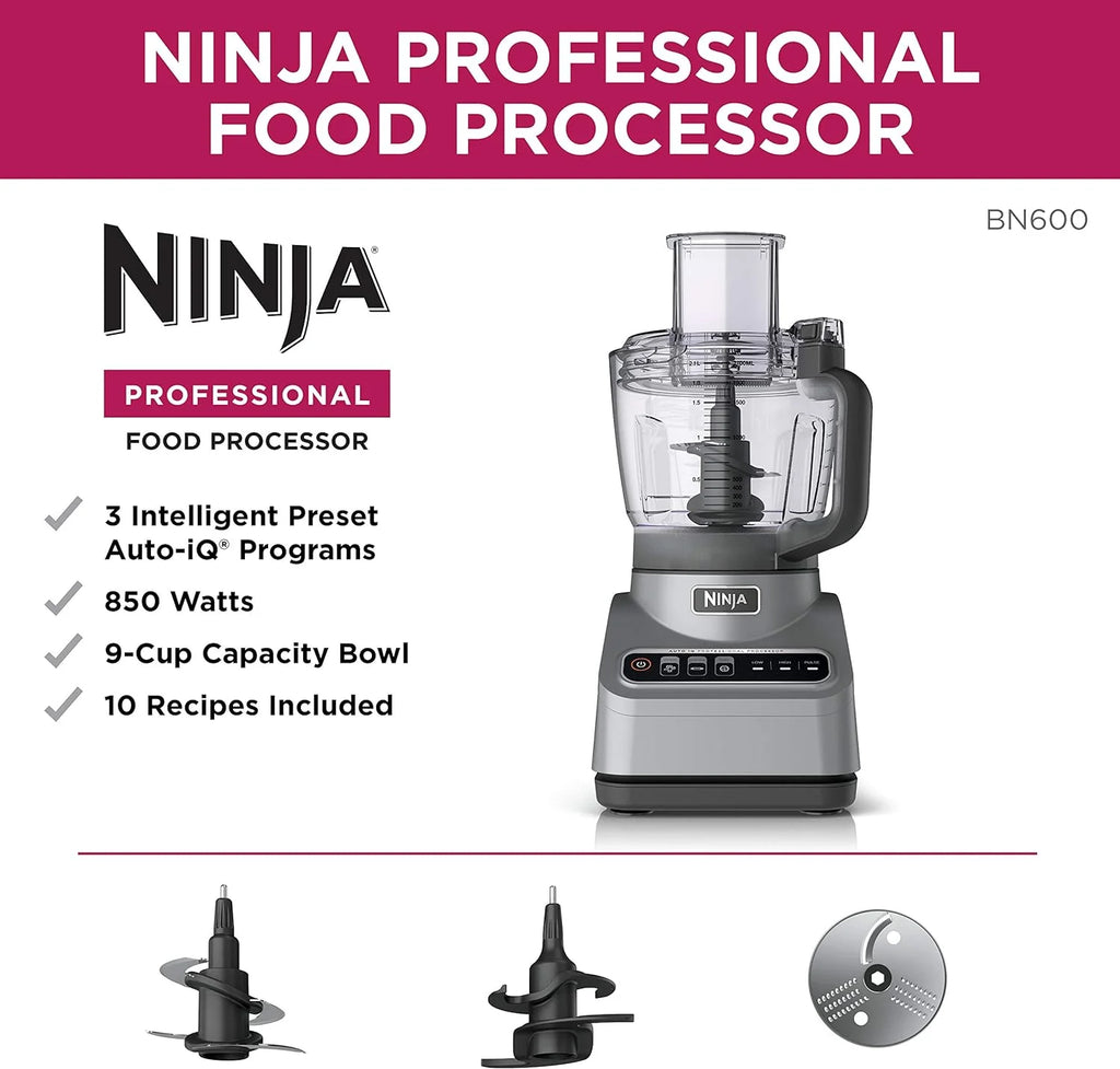 Restored Ninja Professional Plus Refurbished 9 Cup Food Processor, Silver (Refurbished)