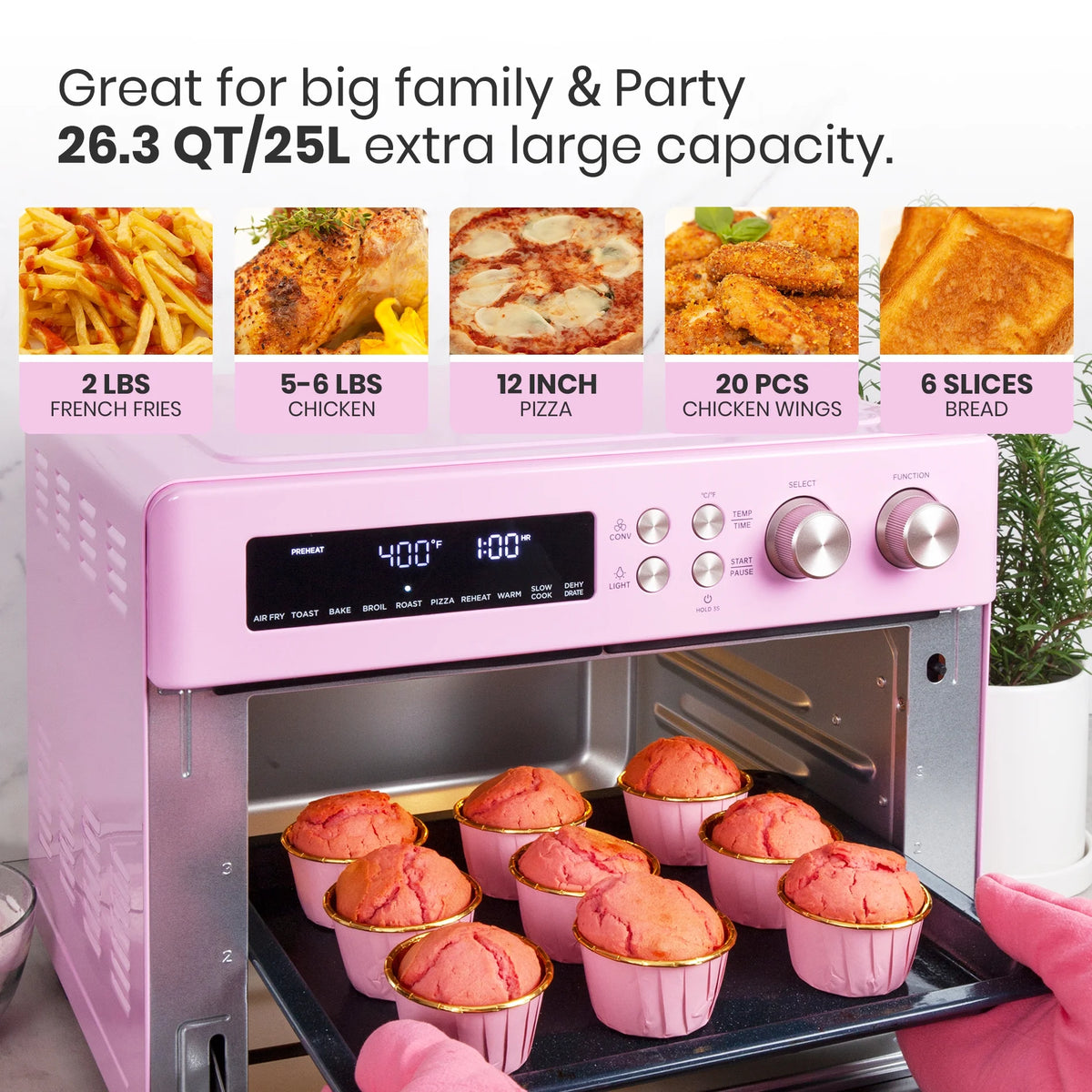 VAL CUCINA 10-IN-1 AIR FRYER TOASTER OVEN -  BRUSHED STAINLESS STEEL
