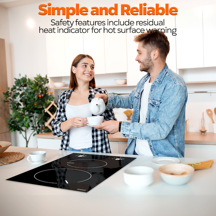 Ramblewood 2 Burner Electric Cooktop, EC2-30, 220V, UL rated German EGO burner.