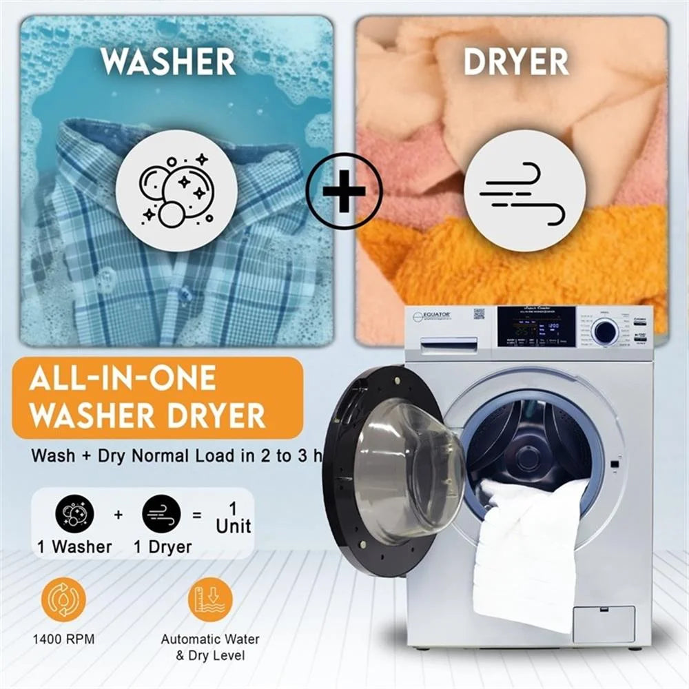 Bowery Hill All-in-One Washer Dryer VENTED-DRY FASTER than Condense 15lb 110V