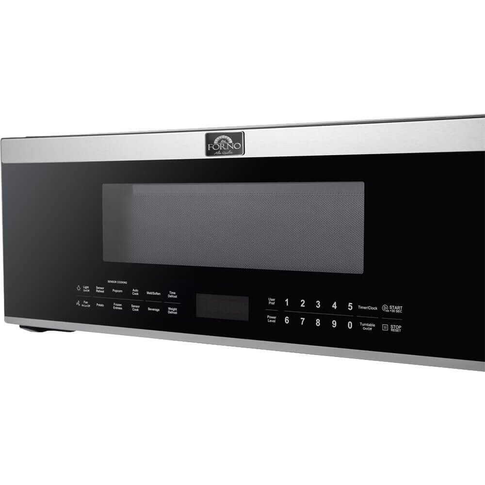 Forno Padula Over the Range Microwave, 30-Inch 1.2 cu.ft., Stainless Steel, 400 CFM, Sensor Cook