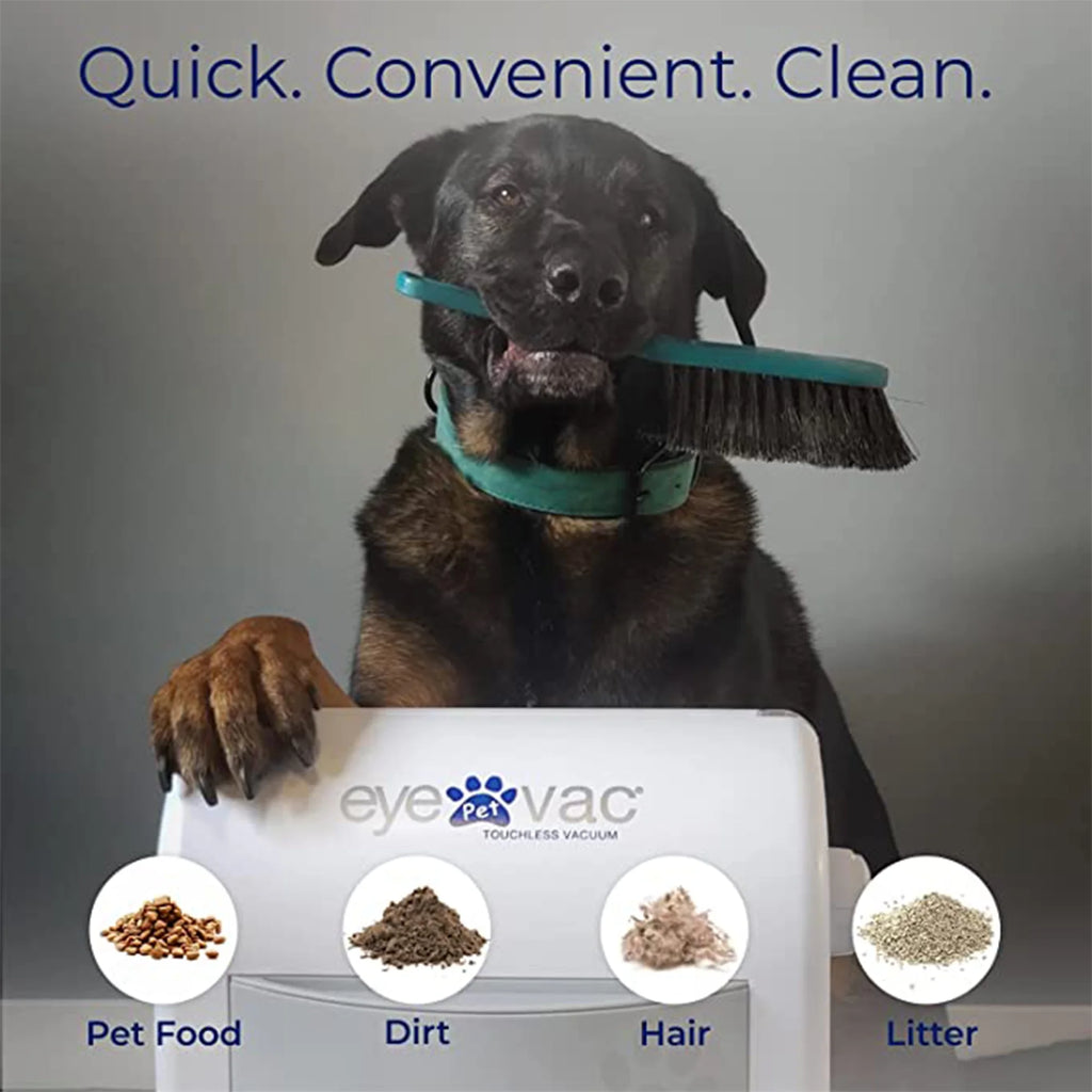 EyeVac Pet EVPET-PB 6.5 Qt Stationary Touchless Vacuum, Black w/ Paw Prints