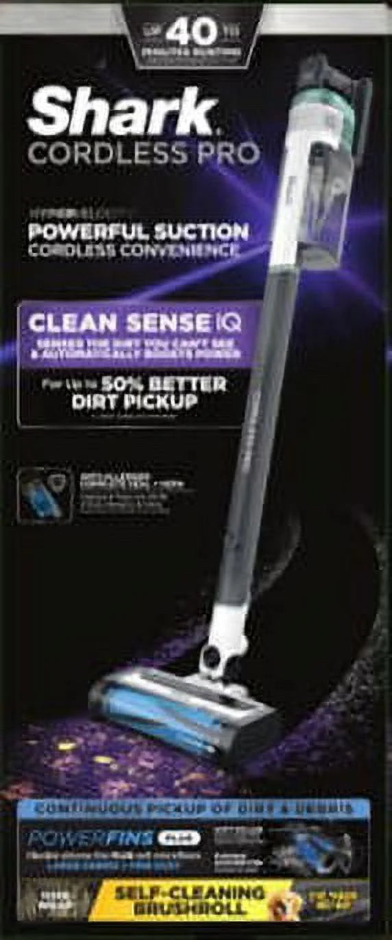 Restored Shark? Cordless Pro Stick Vacuum with Clean Sense IQ Technology, PowerFins PLUS Brushroll, Crevice Tool Included, HEPA Filtration, IZ540H (Refurbished)
