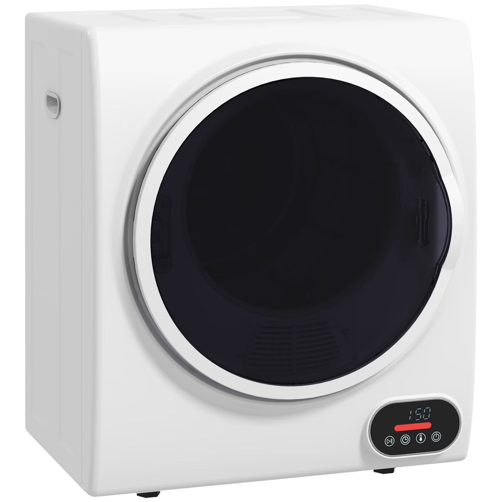 Portable Clothes Dryer, 120V 850W Compact Laundry Dryer With Intelligent Drying, 1.5 Cu.Ft Stainless Steel Drum, Front Load Electric Dryer For Apartments, Dorms, Rvs, White