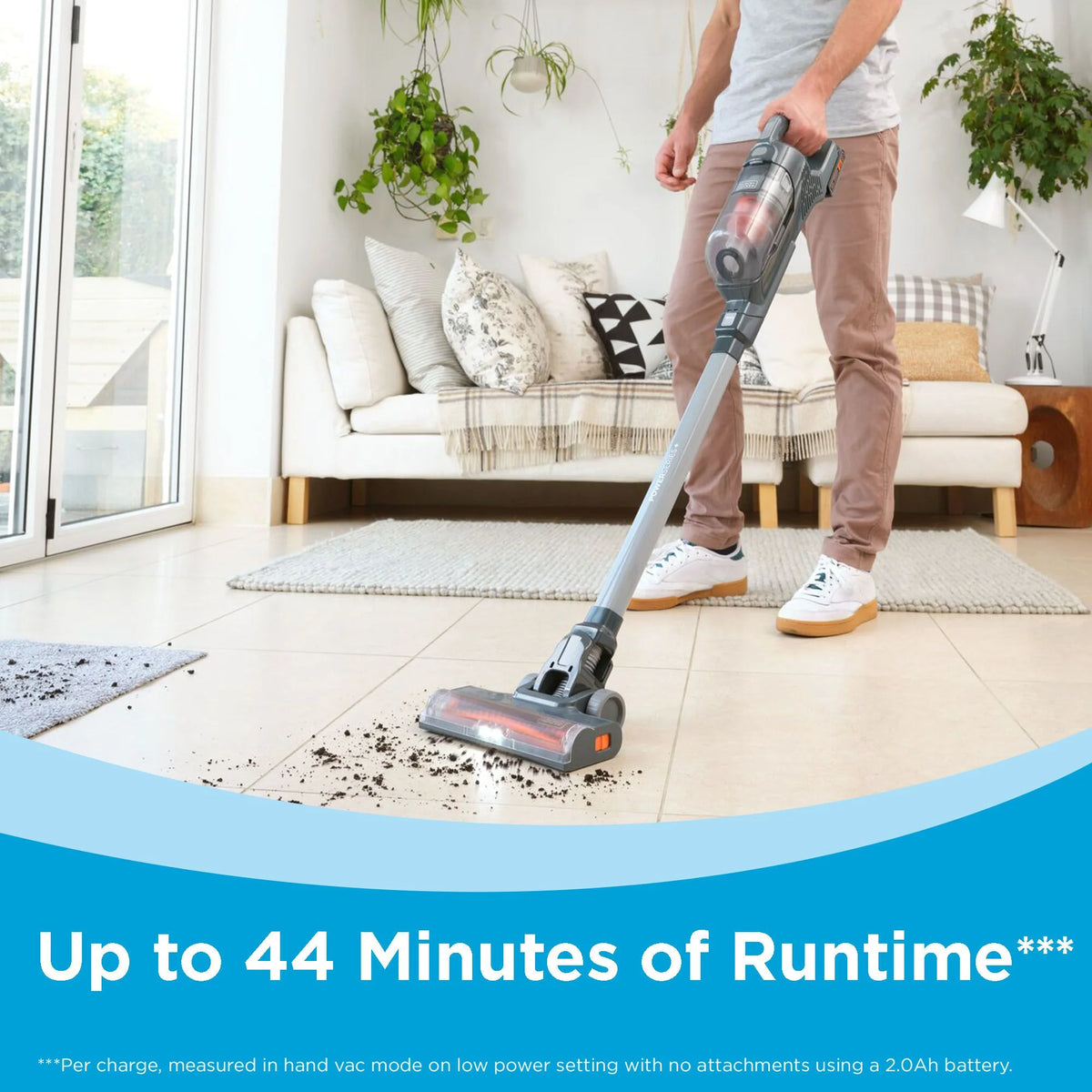 BLACK+DECKER POWERSERIES+ 20V MAX* Cordless Stick Vacuum Kit, for Carpet and Hard Floors, Convertible to Handheld, 44 Minute Run-time, for Daily Cleaning, BHFEA18D1