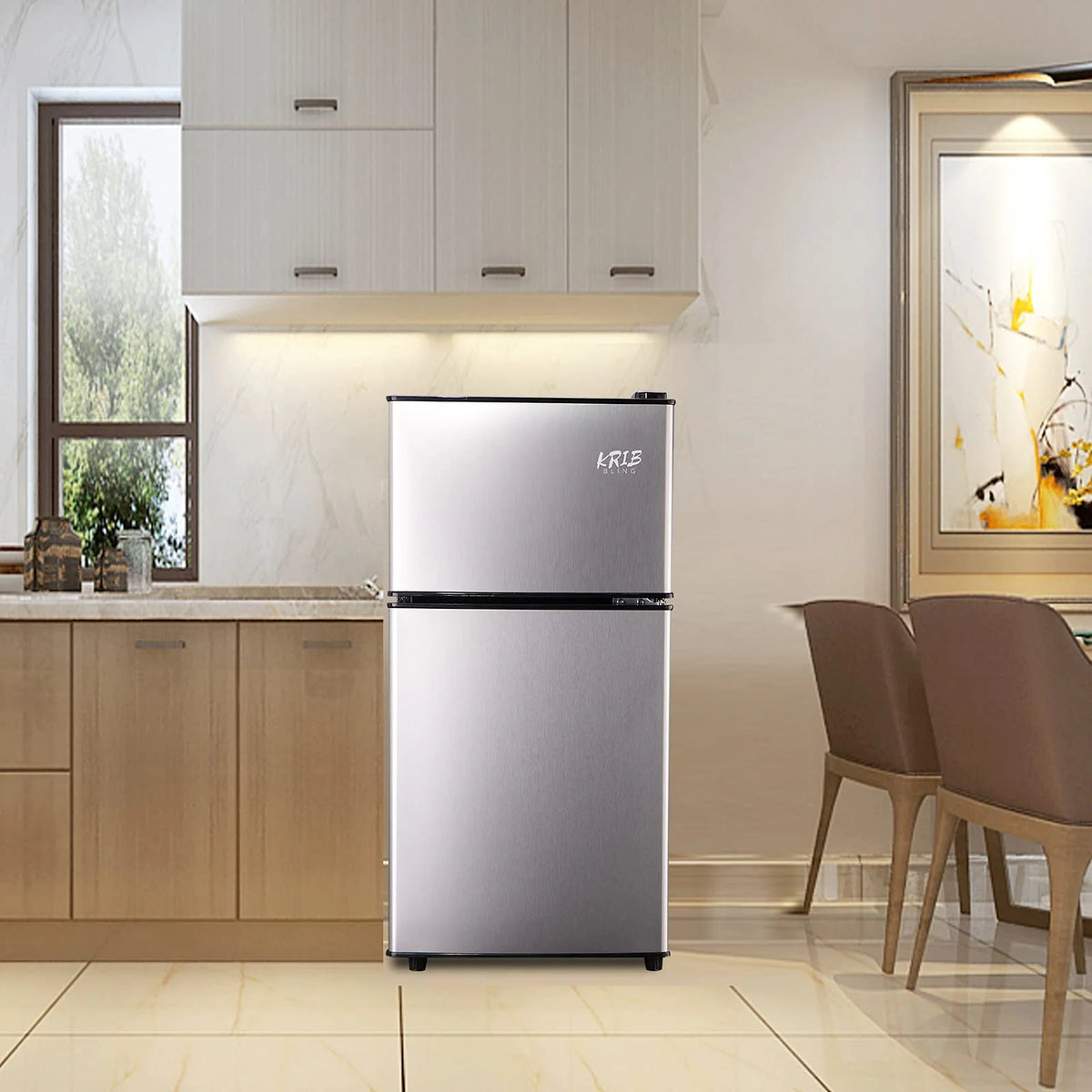 GGTB Retro Compact Two Door Refrigerator, Black, 3.0 Cu ft