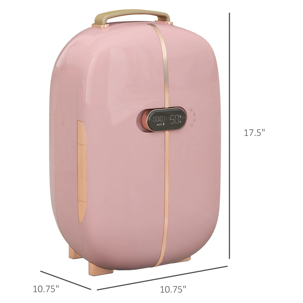 HOMCOM Portable Skincare Fridge with LED Display, 12L Mini Fridge for Beauty, Makeup and Cosmetics