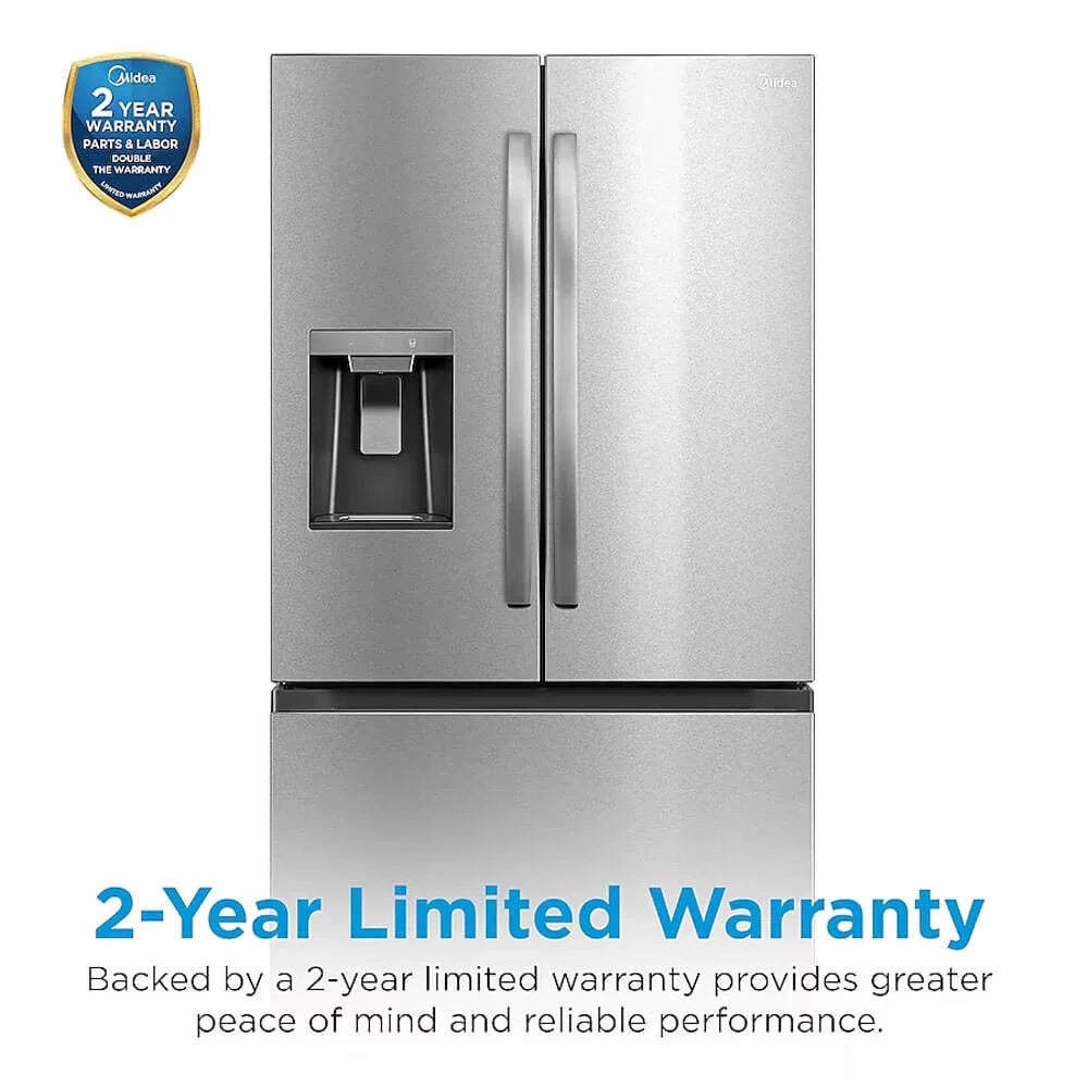 MIDEA 29 CF 3-Door French Door, Dual Ice Maker, Water and Ice Dispenser, ESTAR
