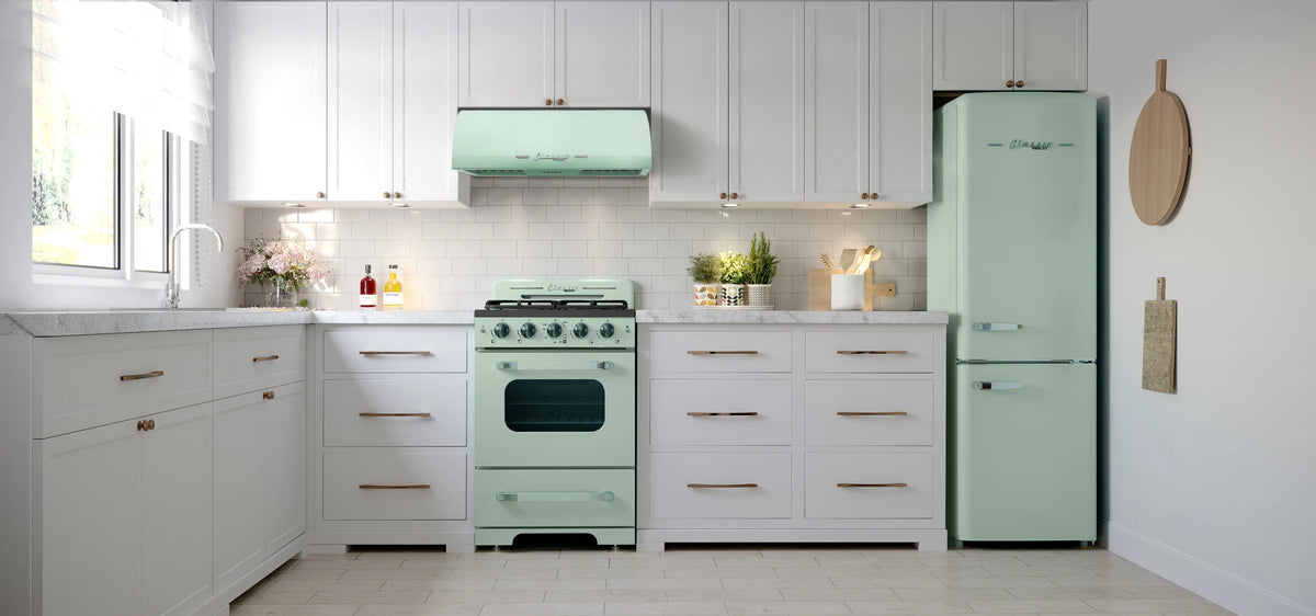 Unique Classic Retro 24" 2.9 cu/ft Freestanding Gas Range with Convection Oven and Sealed Burners
