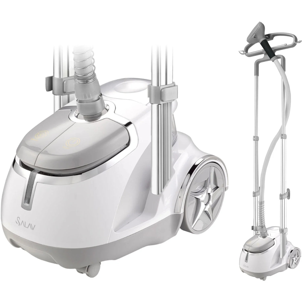 SALAV? GS45-DJ Professional Series Dual Bar Garment Steamer with Foot Pedals, Silver