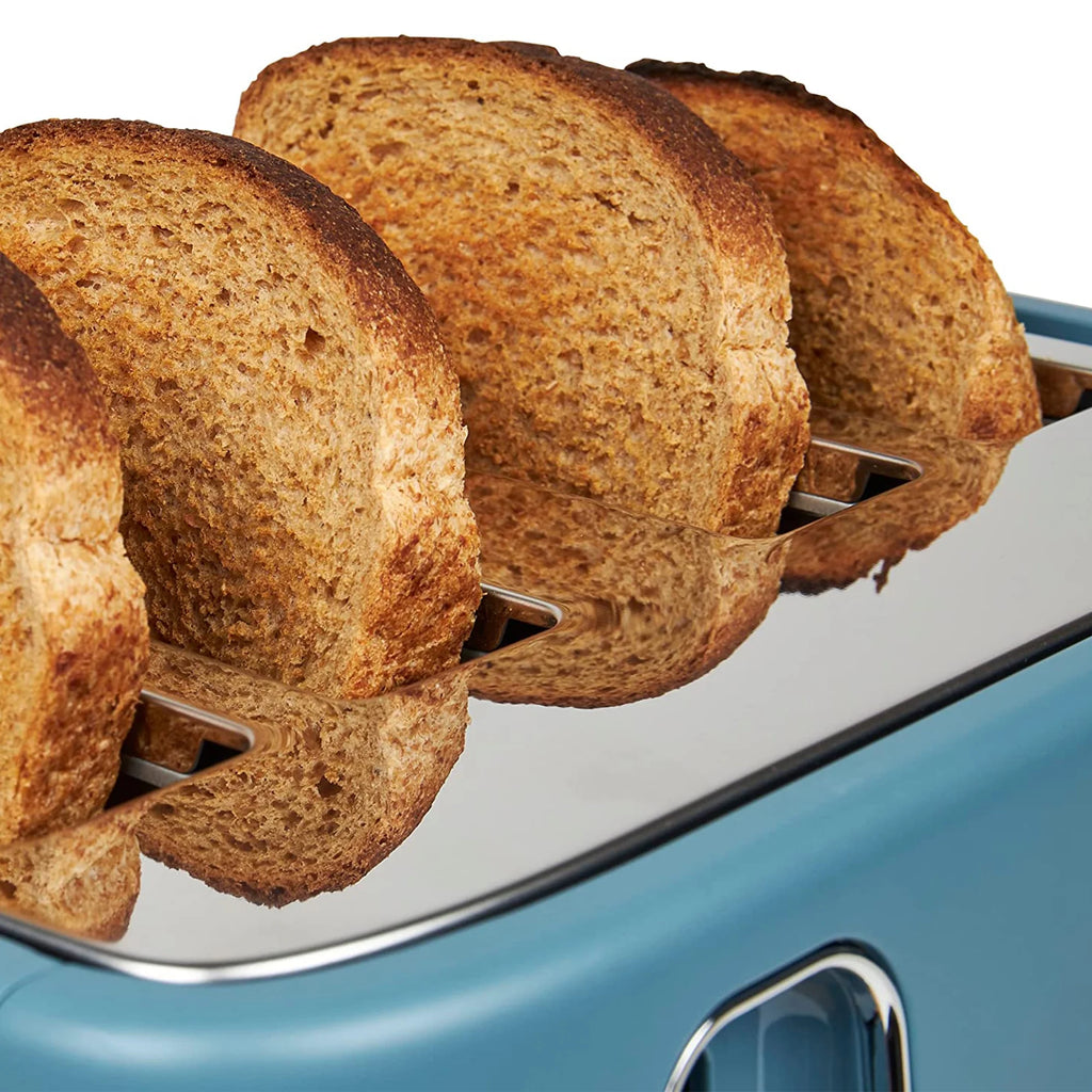 Haden Dorchester 4 Slice Wide Slot Toaster with Control Knob, Stone Blue