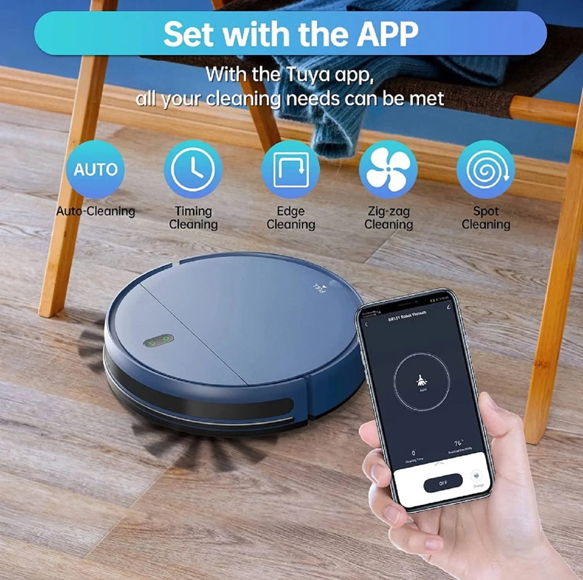 ONSON Robot Vacuum Cleaner, 2 in 1 Mop Combo for Pet Hair, Hard Floor