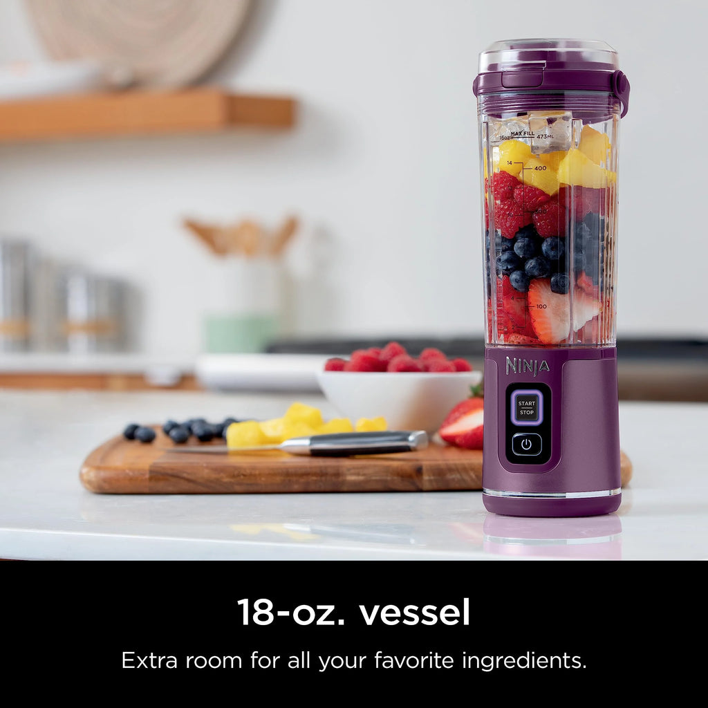 Ninja Blast Portable Blender, Cordless, 18oz. Vessel, Personal Blender for Shakes & Smoothies, BPA Free, Leakproof Lid & Sip Spout, USB-C Rechargeable, Dishwasher Safe Parts, Metallic Purple,