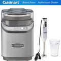 Cuisinart ICE-70 Electronic Ice Cream Maker, Brushed Chrome + Smart Stick Hand Blender