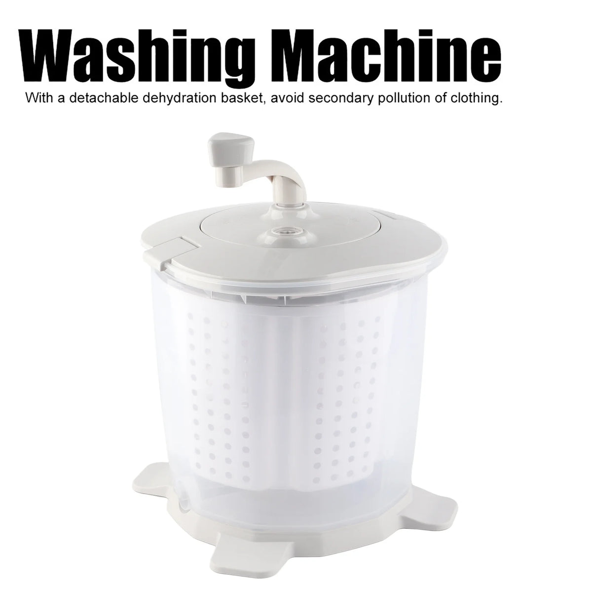OHHANI Mini Manual Washing Machine Multifunctional ABS Material Detachable Dehydration Basket 1200rpm